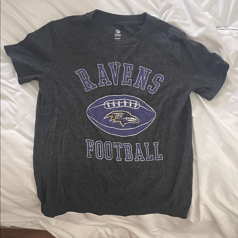 NFL Ravens Kids Tee - Dark Gray and Purple